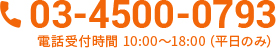 03-4500-0793｜電話受付時間 10:00〜18:00（365日）